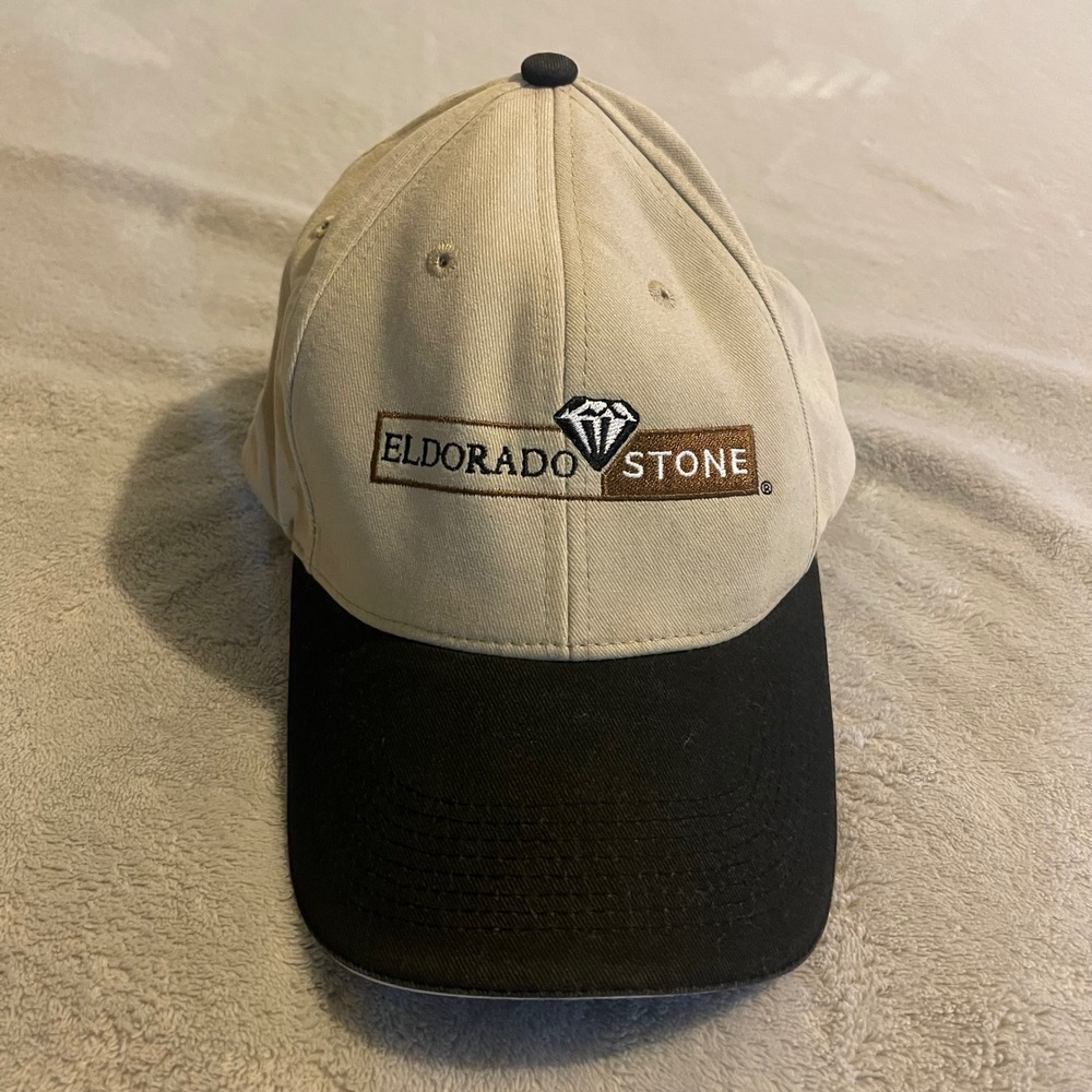 El Dorado Stone Baseball Cap Beige Black One Size Fits All Cotton Streetwear Gym